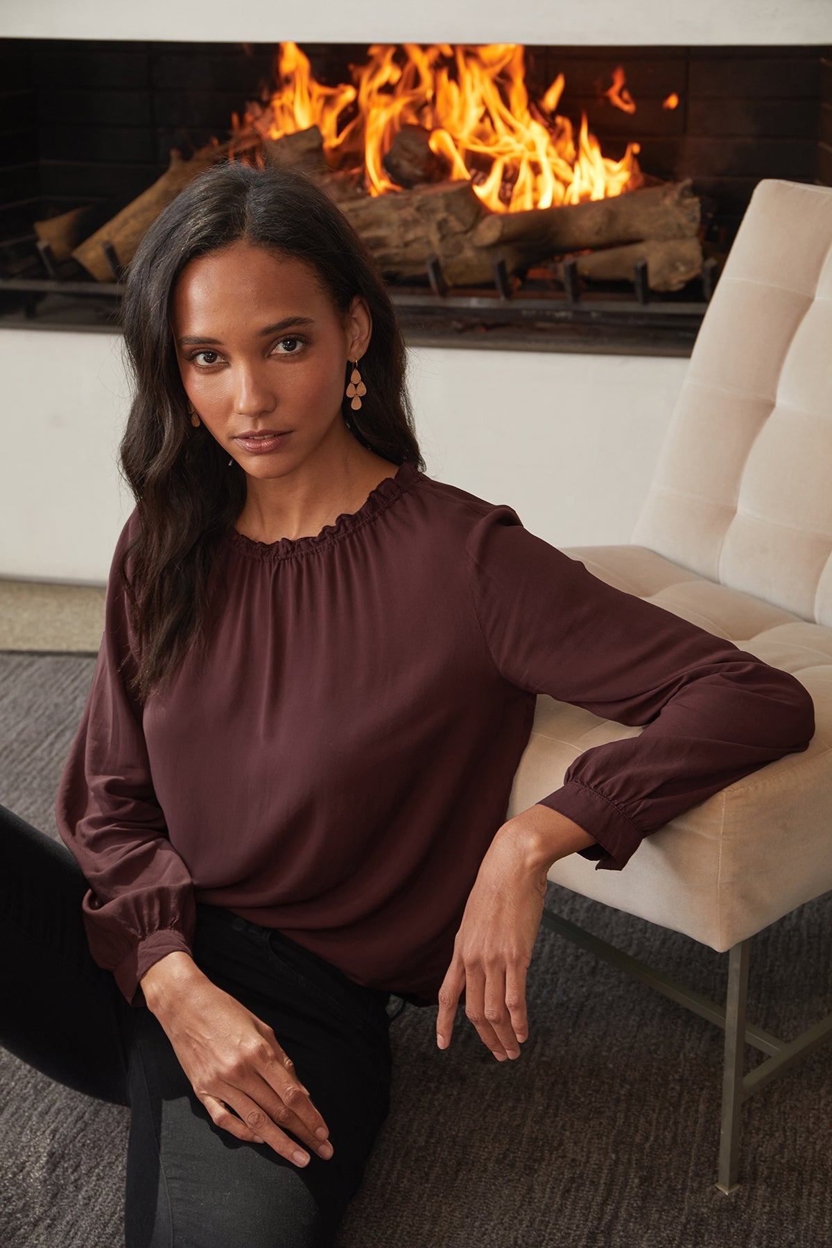 GINGER CHALLIS NECK TIE TOP - Velvet Staging 2.0-26916151754948