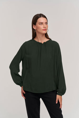 GINGER CHALLIS NECK TIE TOP - Velvet Staging 2.0