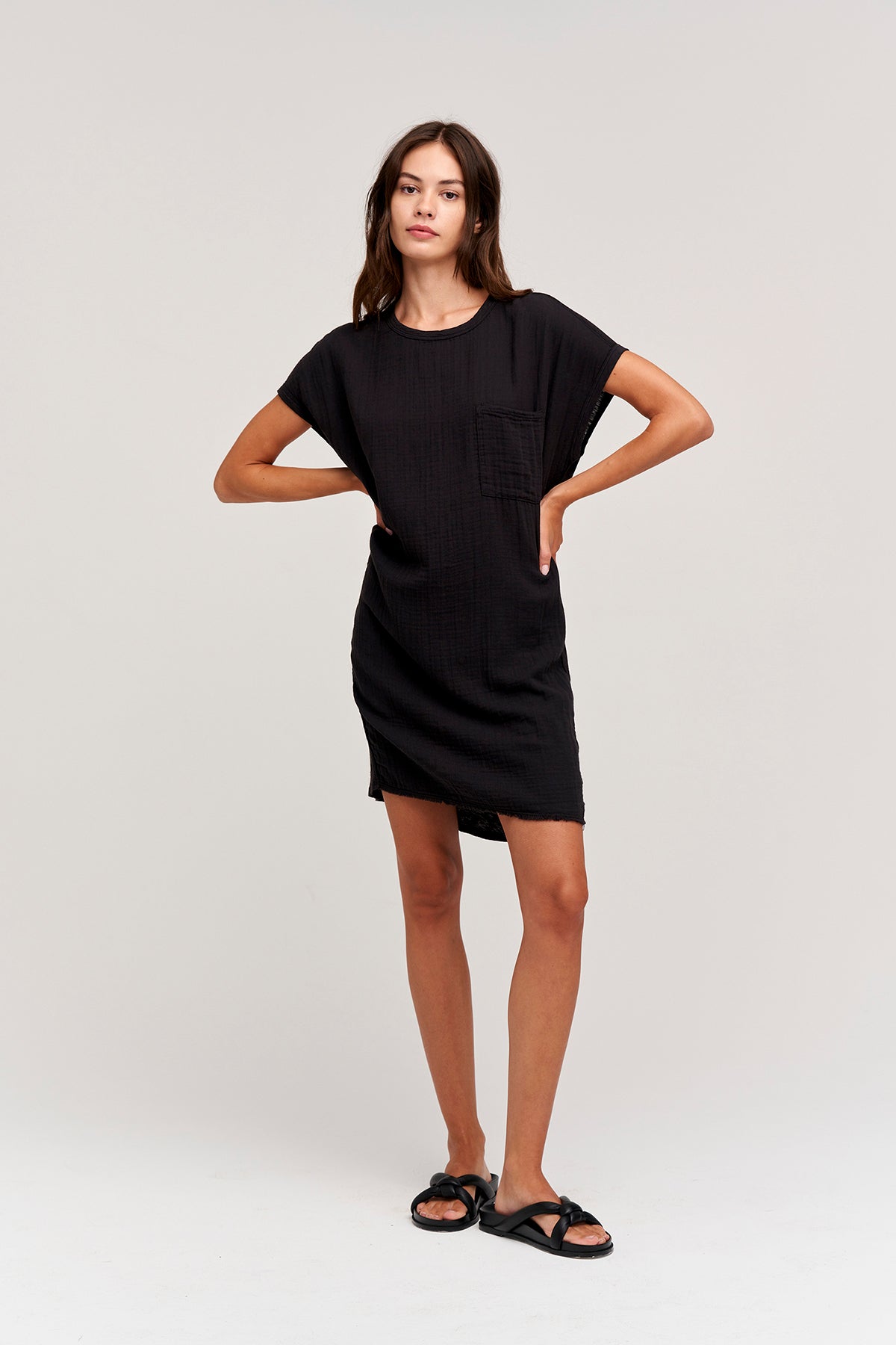 HANNA COTTON SLUB MIX DRESS - Velvet Staging 2.0-26916157063364