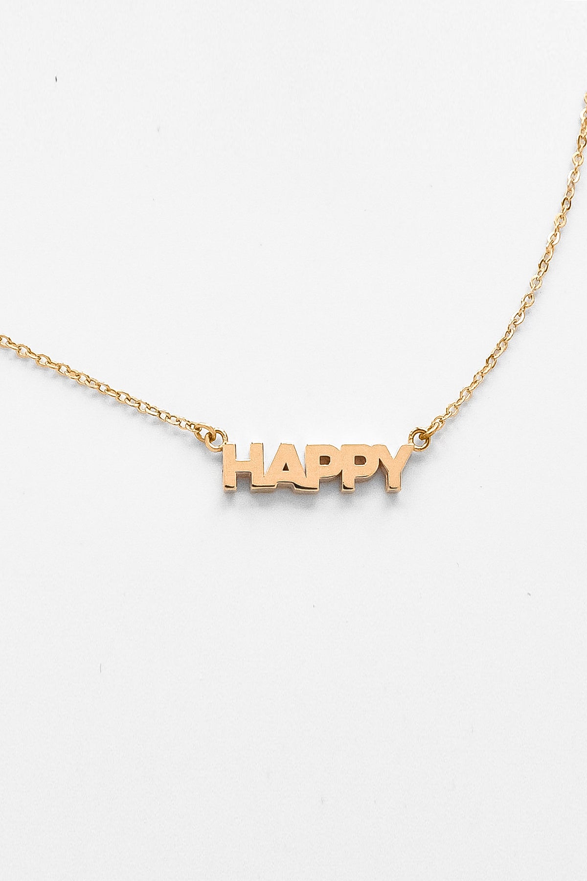 HAPPY SCRIPT NECKLACE BY THATCH - Velvet Staging 2.0