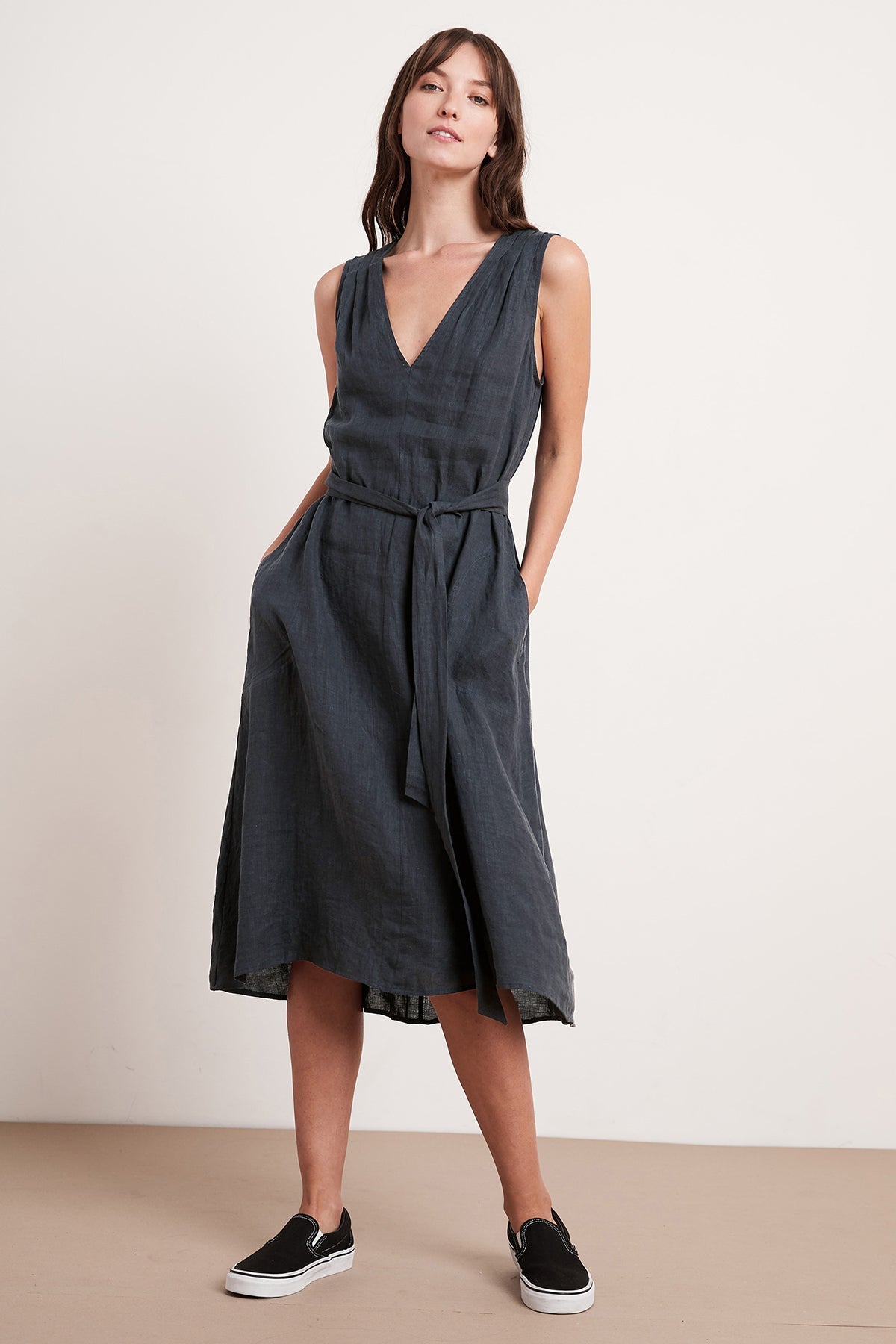 HARMONY LINEN DRESS - Velvet Staging 2.0-26916159652036
