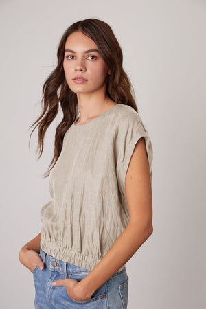 HAYLIE LINEN CROP TOP - Velvet Staging 2.0