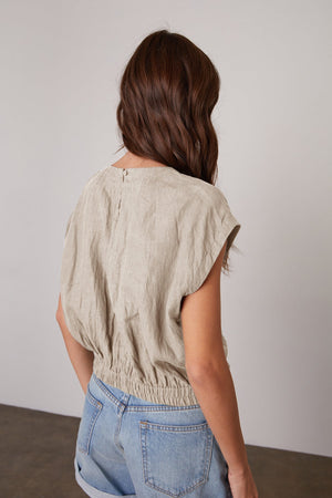 HAYLIE LINEN CROP TOP - Velvet Staging 2.0