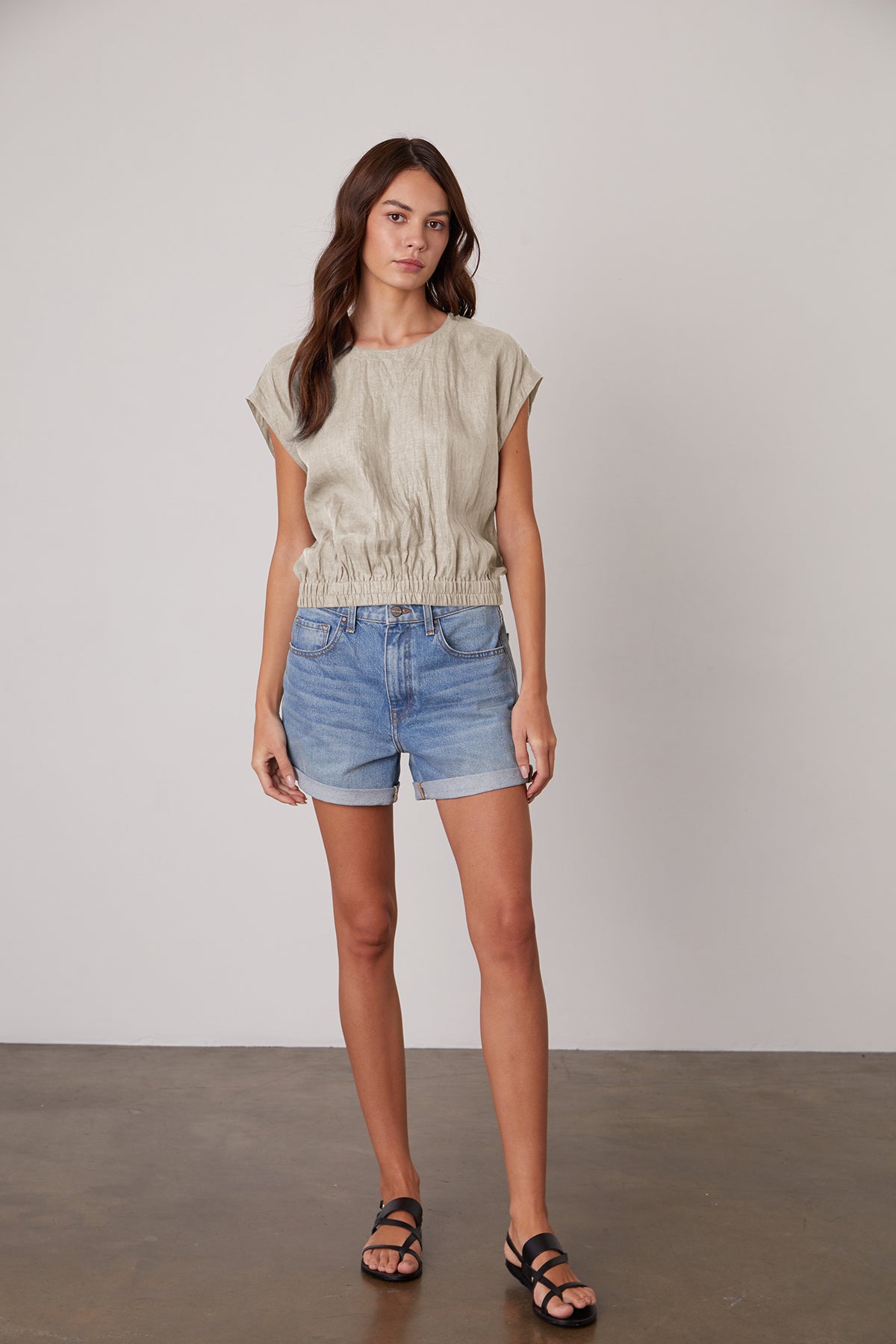HAYLIE LINEN CROP TOP - Velvet Staging 2.0