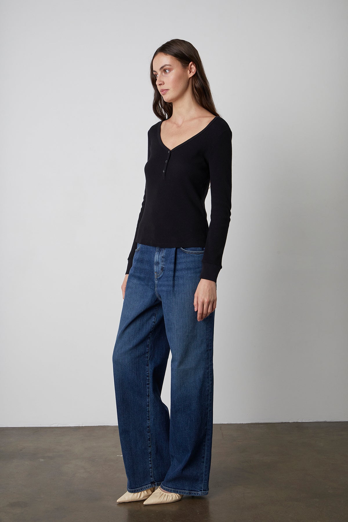 HILARY COTTON THERMAL HENLEY - Velvet Staging 2.0
