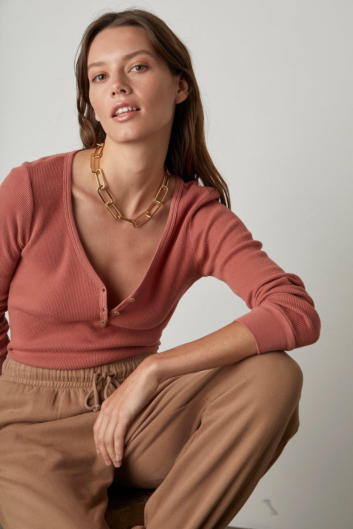HILARY COTTON THERMAL HENLEY - Velvet Staging 2.0-26916162502852