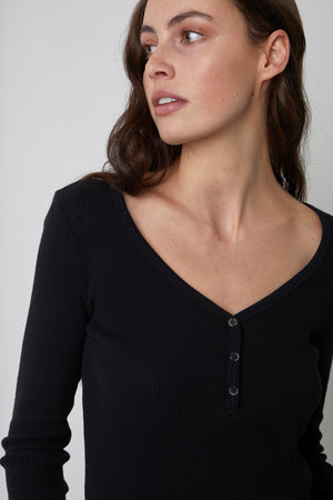 HILARY COTTON THERMAL HENLEY - Velvet Staging 2.0