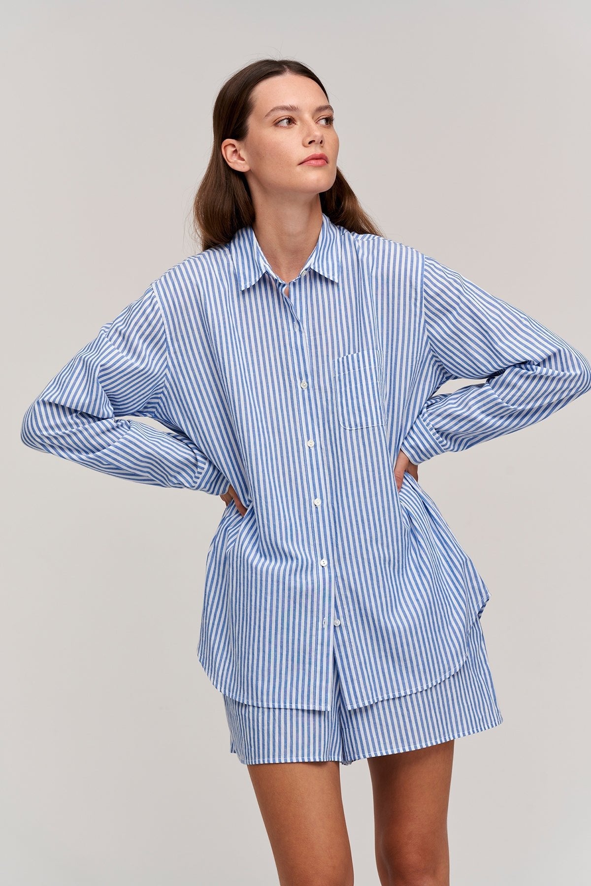JANET STRIPED BUTTON-UP SHIRT - Velvet Staging 2.0