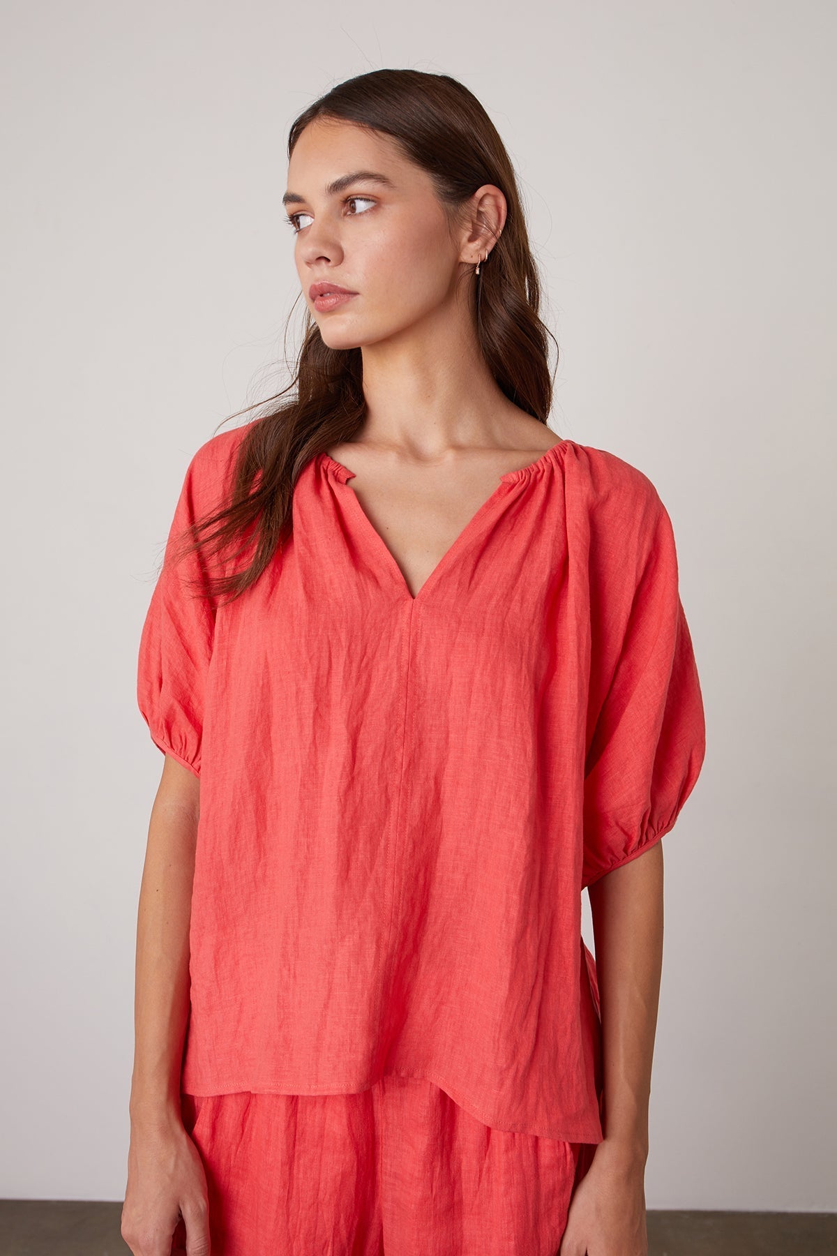 JANINE PUFF SLEEVE LINEN TOP - Velvet Staging 2.0
