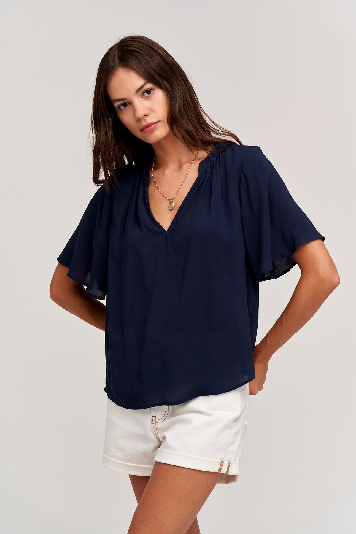 JAYCEE SPLIT NECK BLOUSE - Velvet Staging 2.0