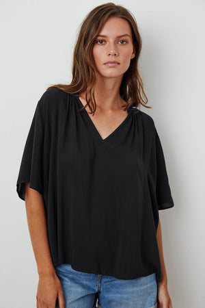 JAYCEE SPLIT NECK BLOUSE - Velvet Staging 2.0