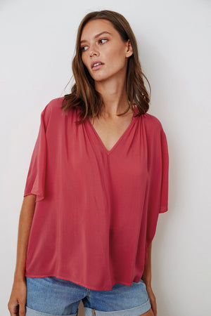 JAYCEE SPLIT NECK BLOUSE - Velvet Staging 2.0