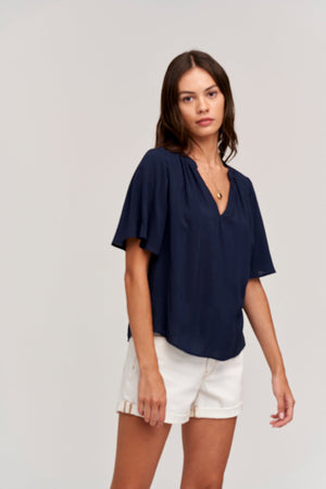 JAYCEE SPLIT NECK BLOUSE - Velvet Staging 2.0