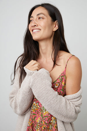 JAZ TEXTURED TAPE YARN CARDIGAN - Velvet Staging 2.0