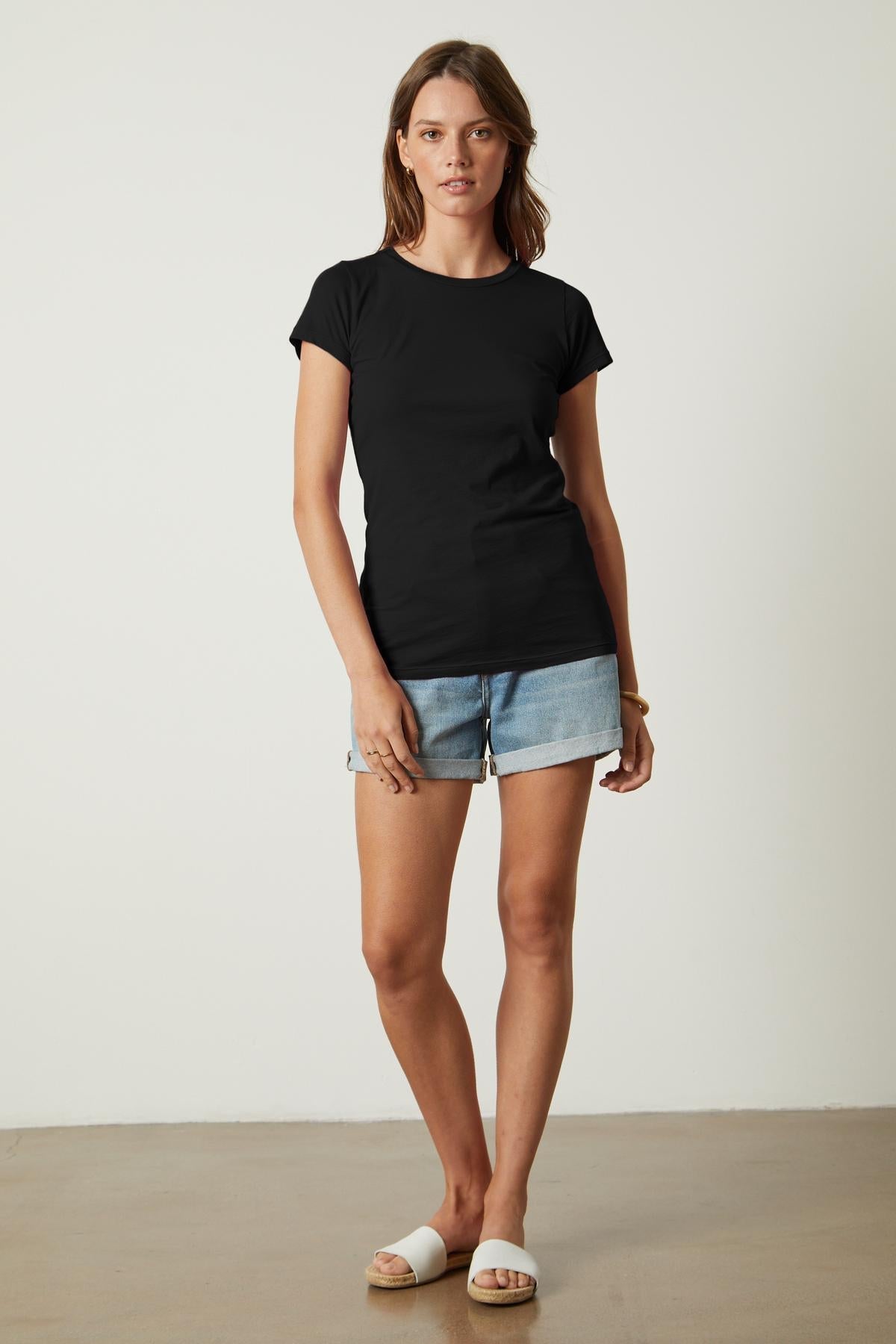   JEMMA GAUZY WHISPER FITTED CREW NECK TEE - Velvet Staging 2.0 