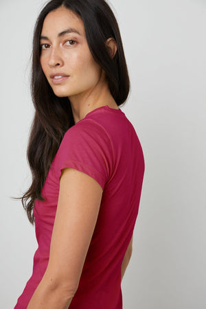 JEMMA GAUZY WHISPER FITTED CREW NECK TEE - Velvet Staging 2.0