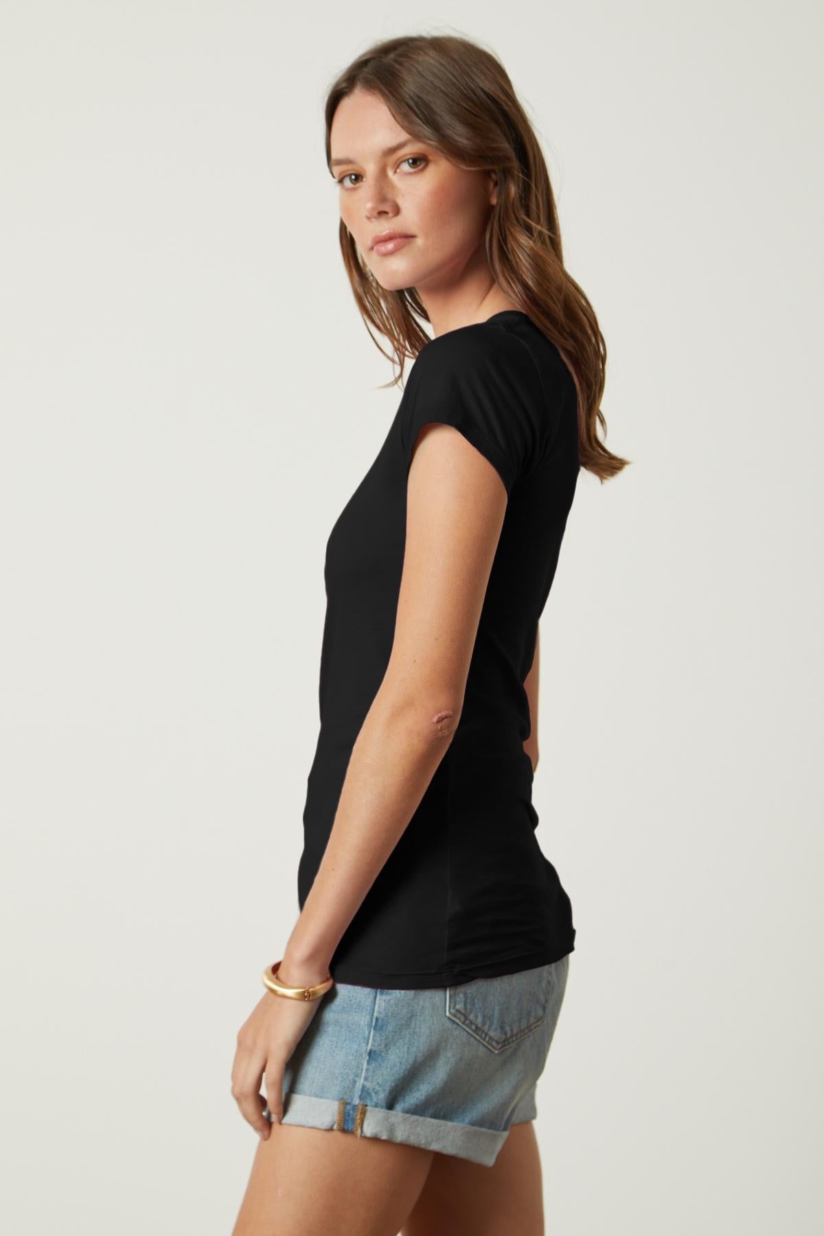   JEMMA GAUZY WHISPER FITTED CREW NECK TEE - Velvet Staging 2.0 