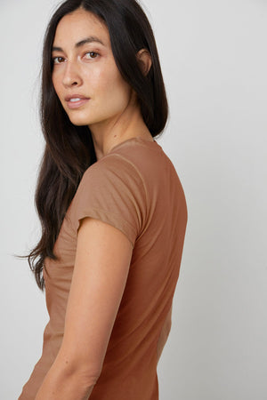 JEMMA GAUZY WHISPER FITTED CREW NECK TEE - Velvet Staging 2.0