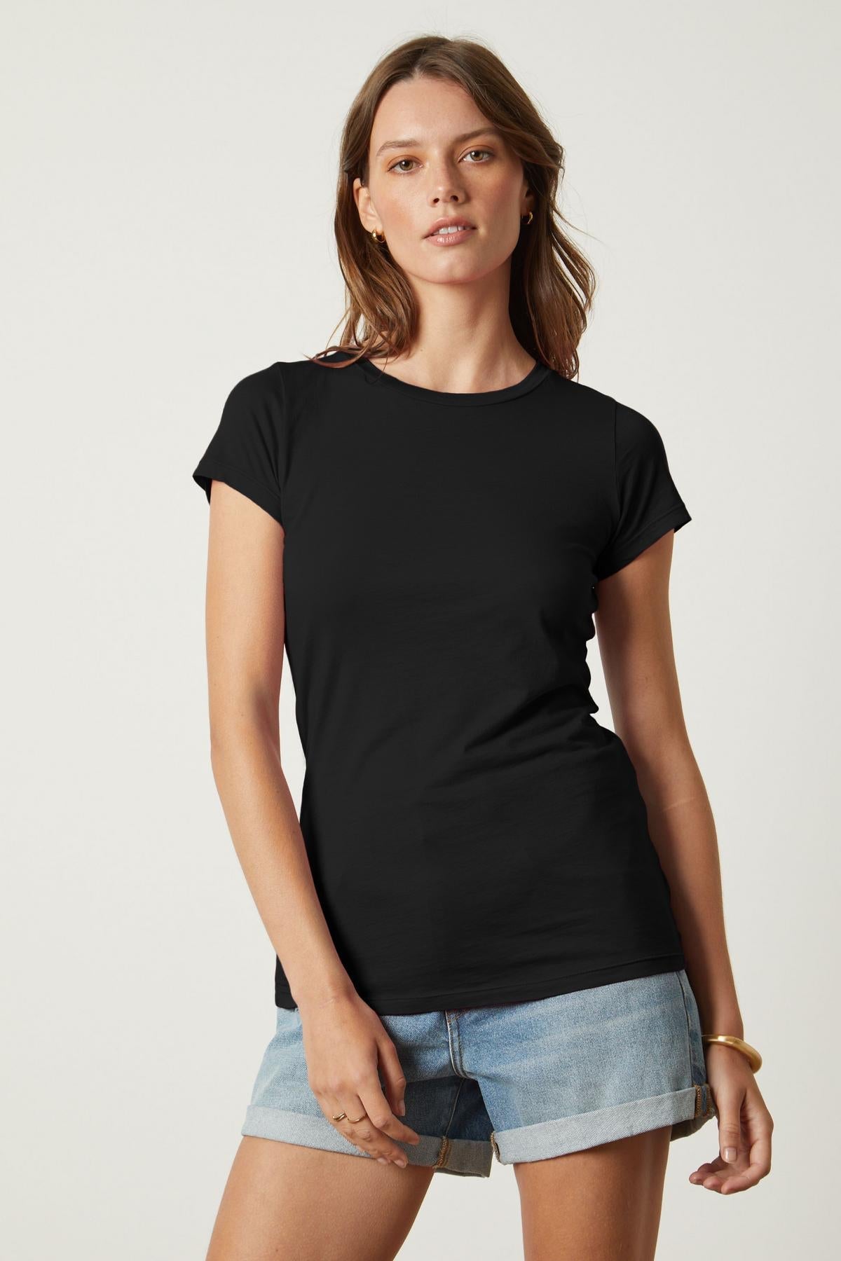   JEMMA GAUZY WHISPER FITTED CREW NECK TEE - Velvet Staging 2.0 