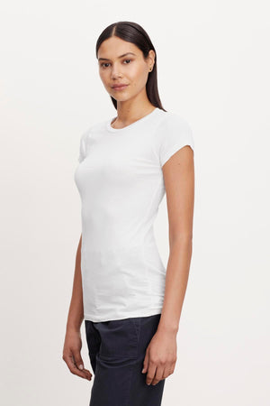 JEMMA GAUZY WHISPER FITTED CREW NECK TEE - Velvet Staging 2.0