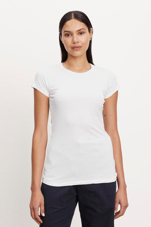 JEMMA GAUZY WHISPER FITTED CREW NECK TEE - Velvet Staging 2.0