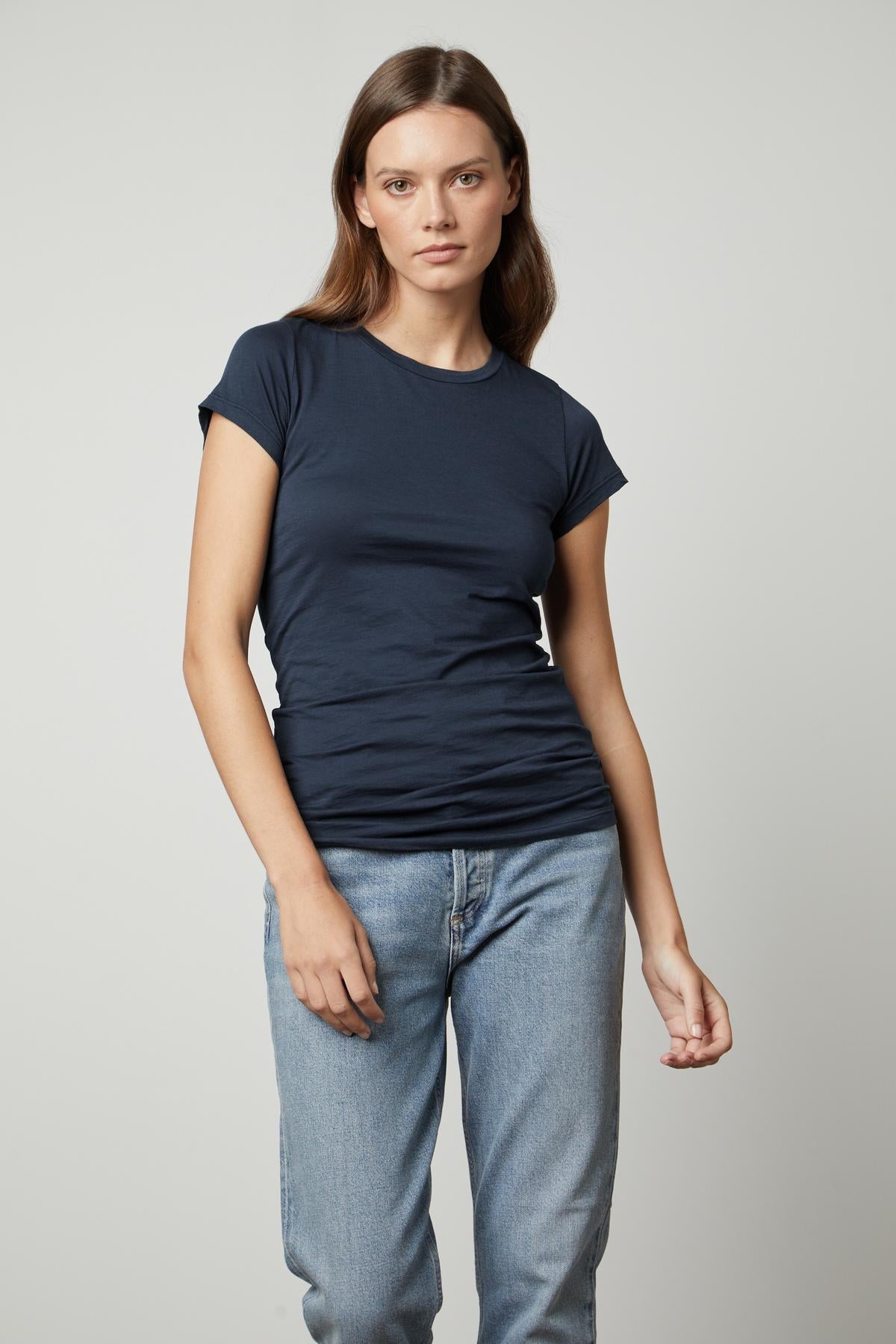   JEMMA GAUZY WHISPER FITTED CREW NECK TEE - Velvet Staging 2.0 