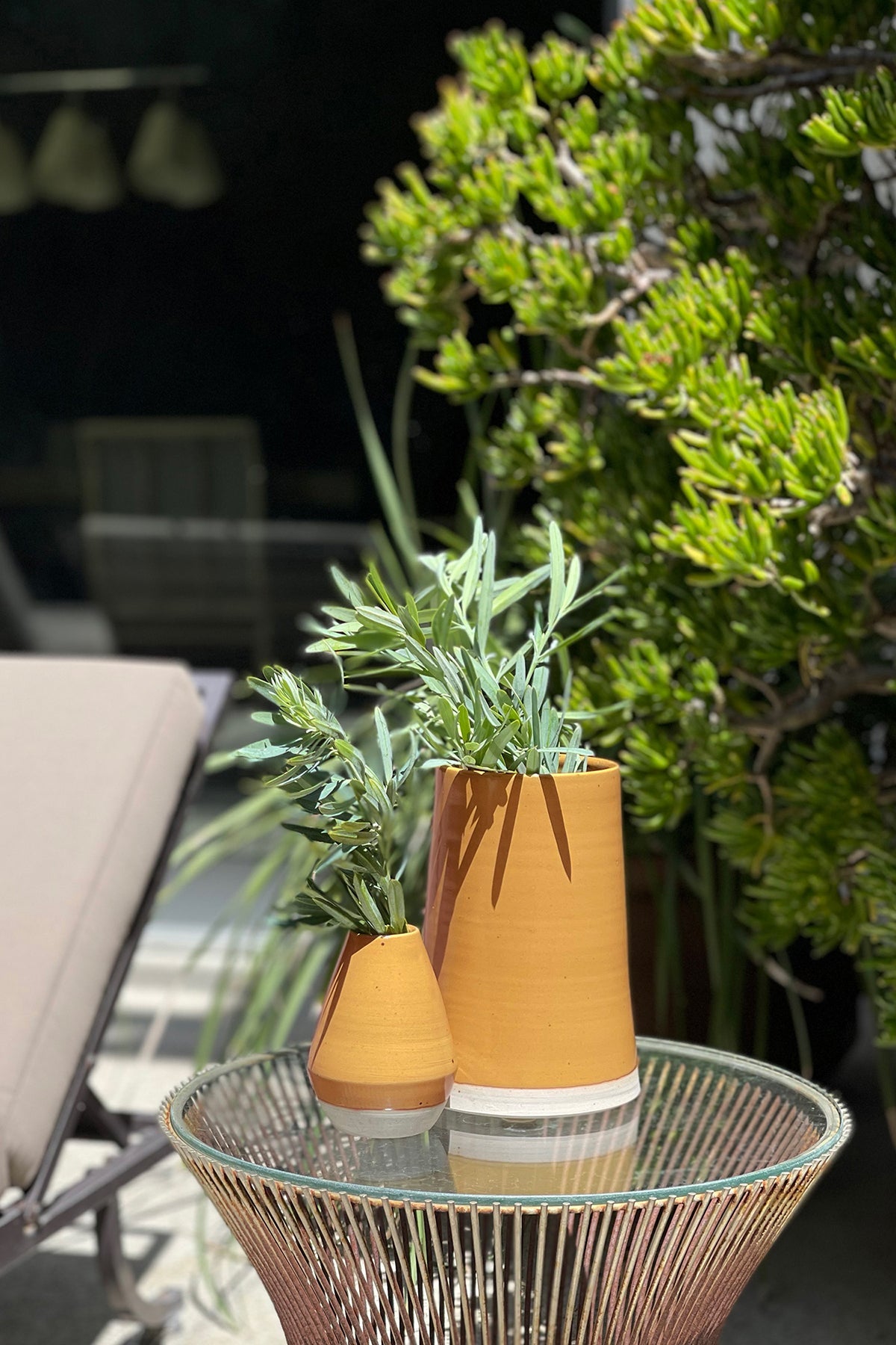 Jenny Graham Ceramic Bud Vase Mustard, Ceramic Large Vase Mustard