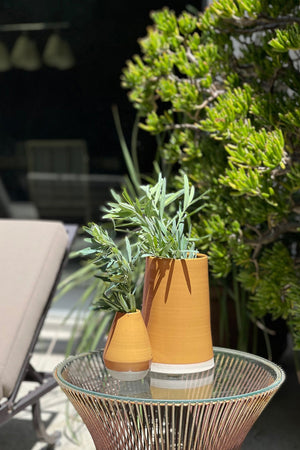 Jenny Graham Ceramic Bud Vase Mustard, Ceramic Large Vase Mustard