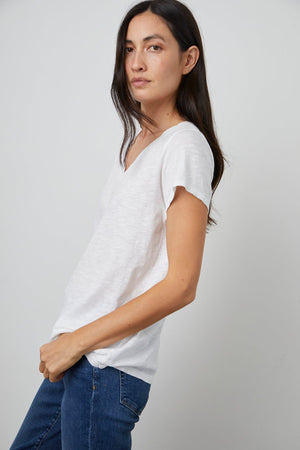 JILIAN ORIGINAL SLUB V-NECK TEE Velvet by Graham & Spencer