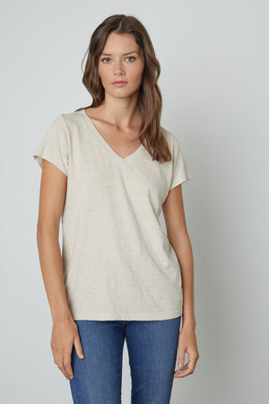 JILIAN ORIGINAL SLUB V-NECK TEE Velvet by Graham & Spencer