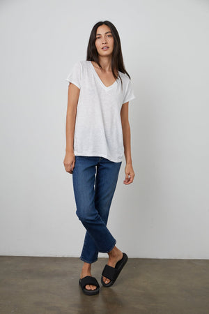 JILIAN ORIGINAL SLUB V-NECK TEE Velvet by Graham & Spencer