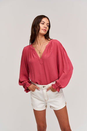 JOLENE V-NECK BLOUSE - Velvet Staging 2.0