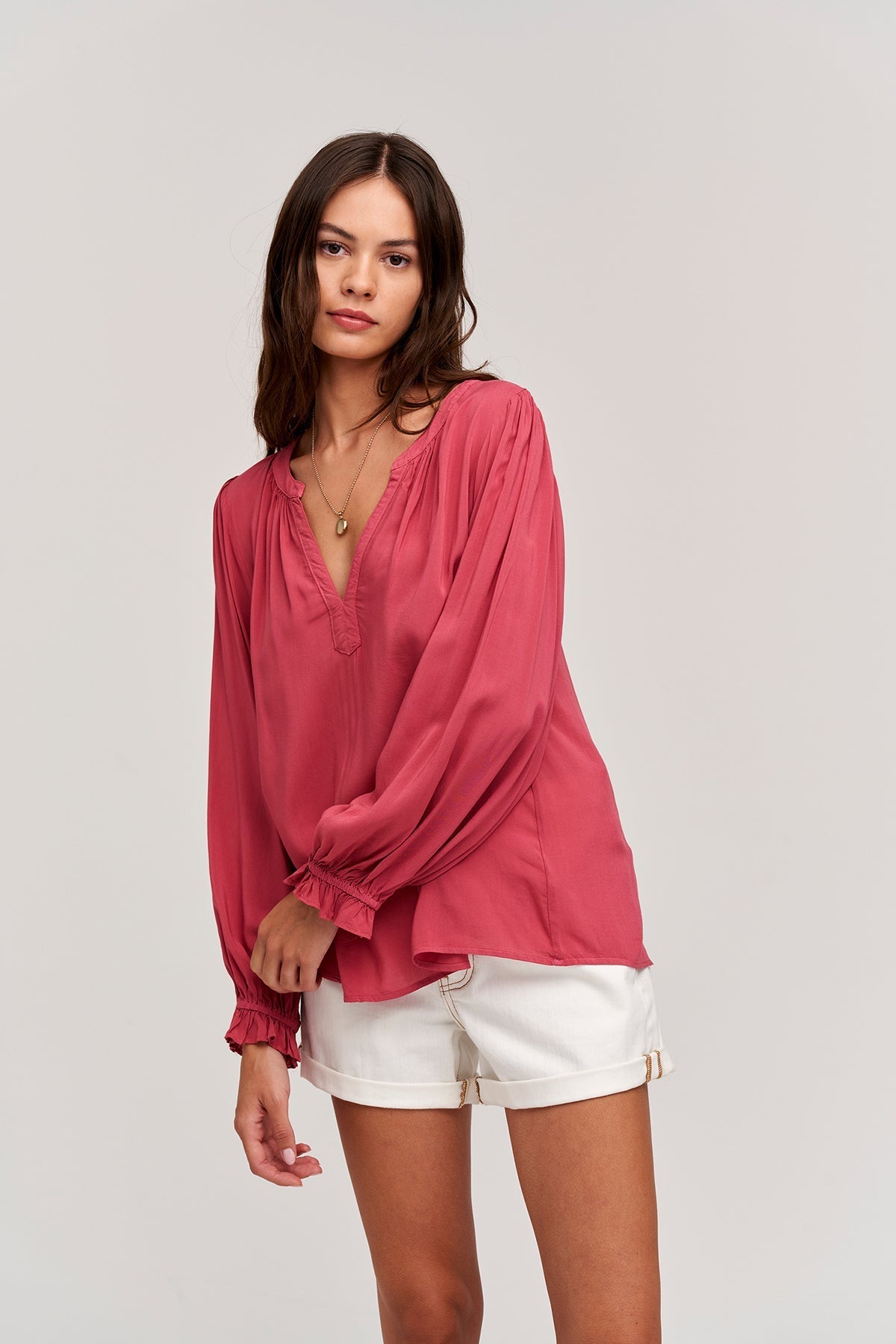 JOLENE V-NECK BLOUSE - Velvet Staging 2.0-26916187013316