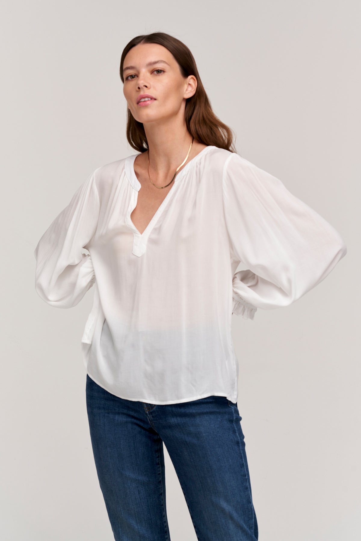 JOLENE V-NECK BLOUSE - Velvet Staging 2.0-26916186685636