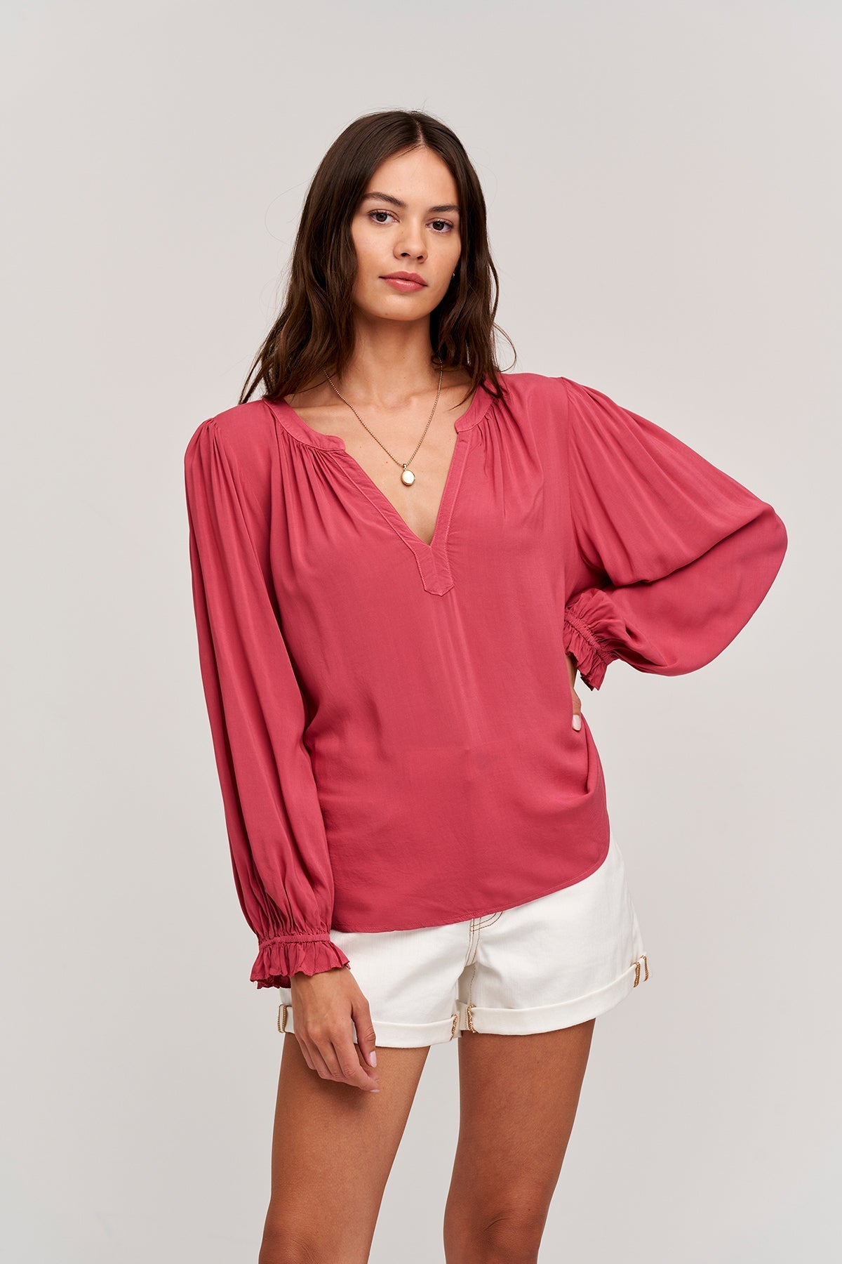 JOLENE V-NECK BLOUSE - Velvet Staging 2.0-26916186915012