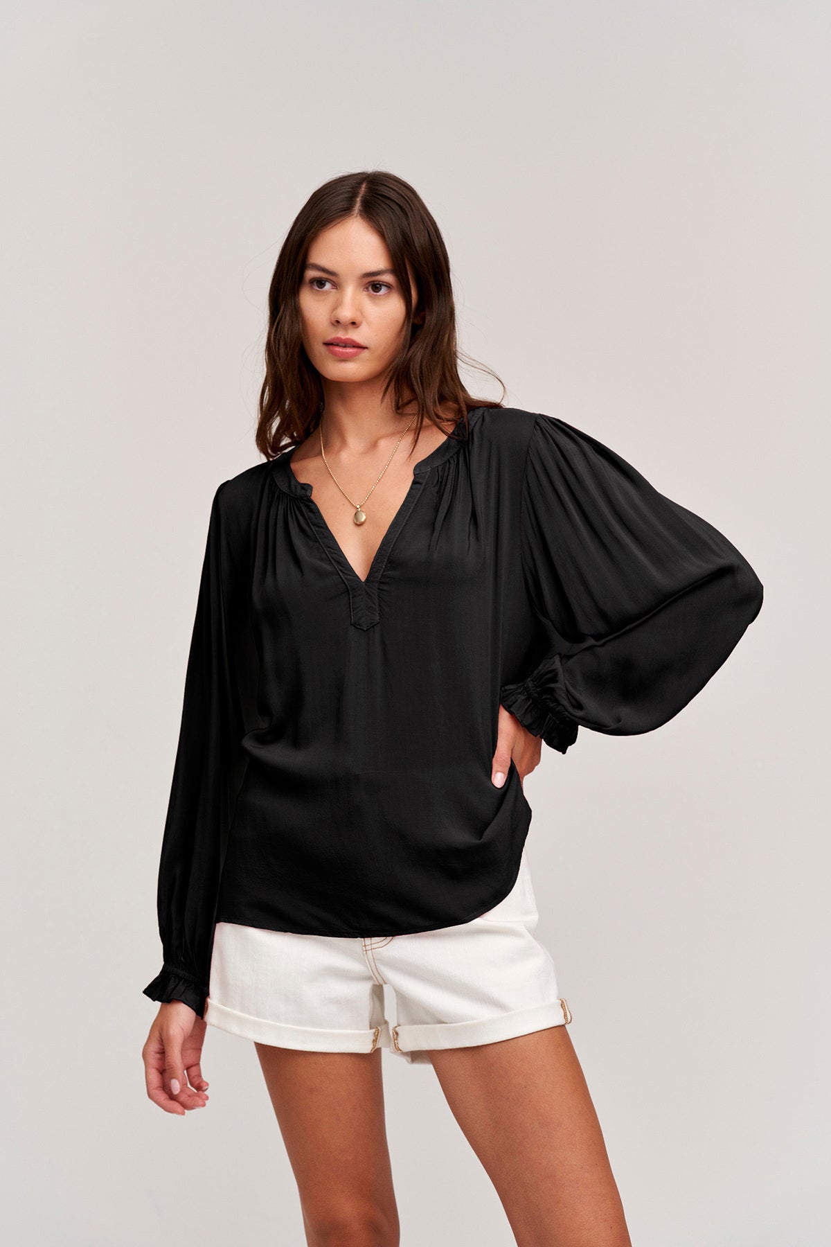 JOLENE V-NECK BLOUSE - Velvet Staging 2.0-26916186849476