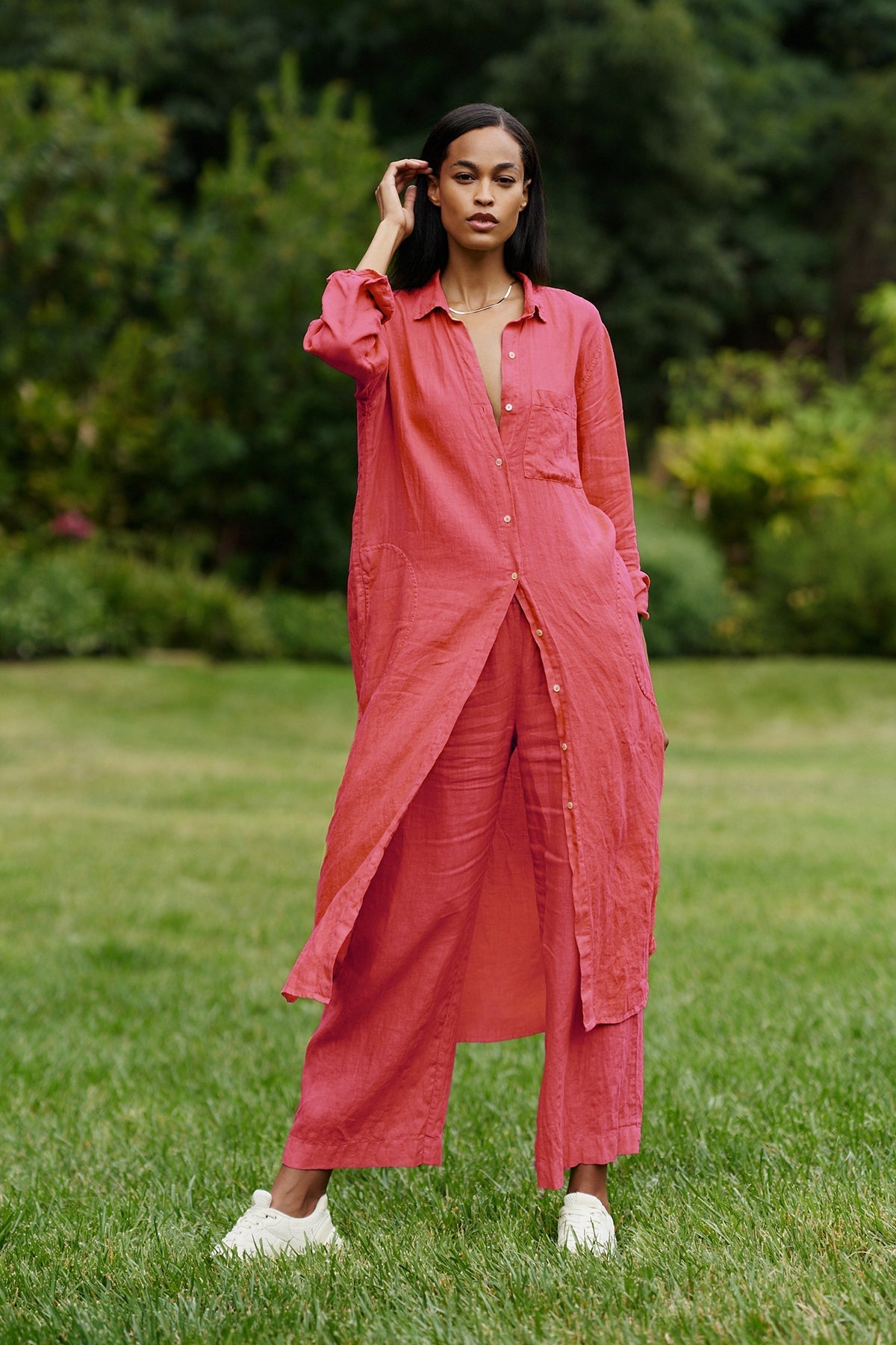 JORA LINEN BUTTON-UP DRESS - Velvet Staging 2.0-26916198285508