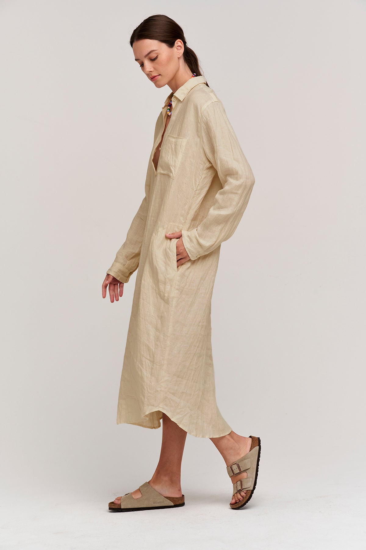 JORA LINEN BUTTON-UP DRESS - Velvet Staging 2.0-26916197597380