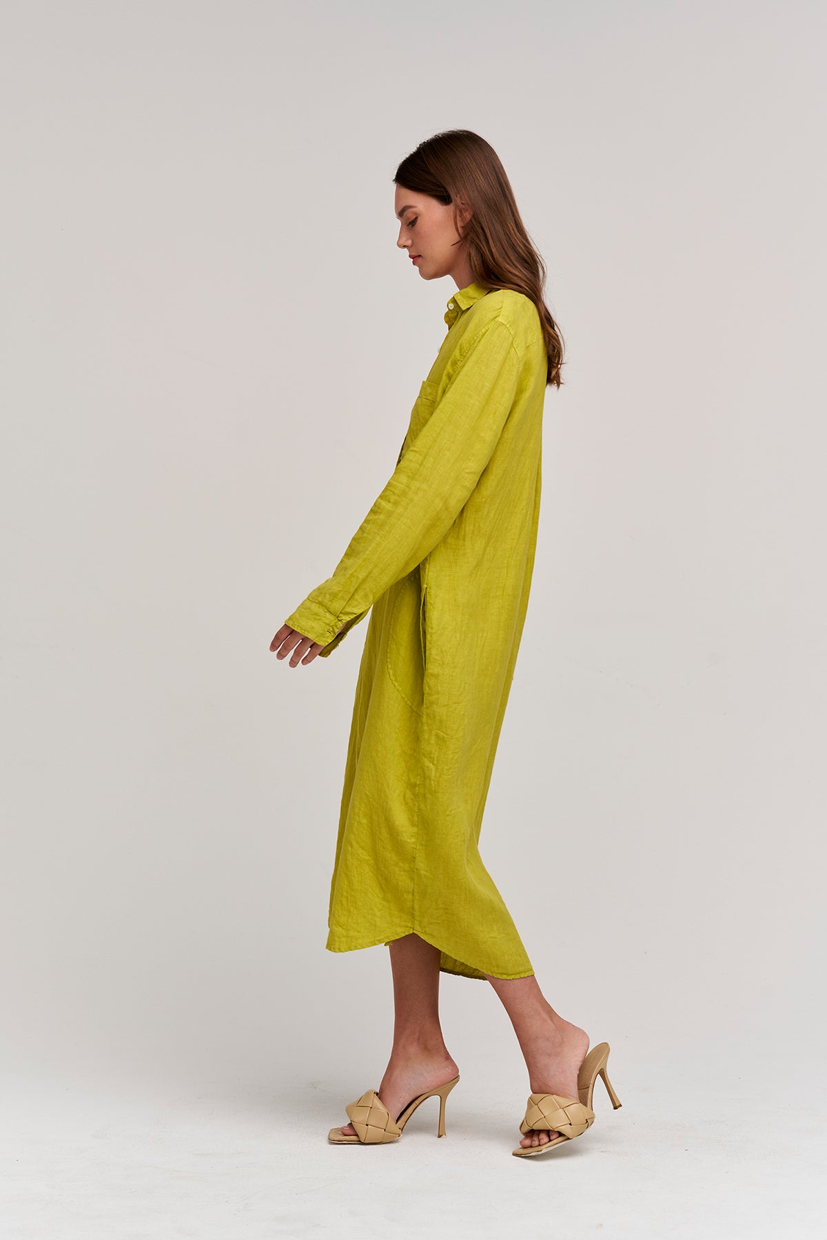 JORA LINEN BUTTON-UP DRESS - Velvet Staging 2.0