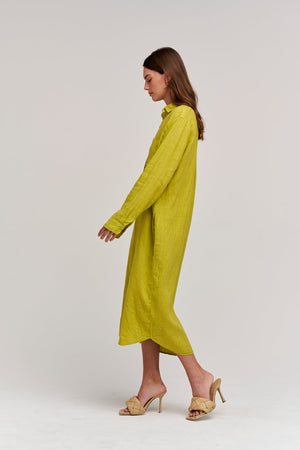 JORA LINEN BUTTON-UP DRESS - Velvet Staging 2.0