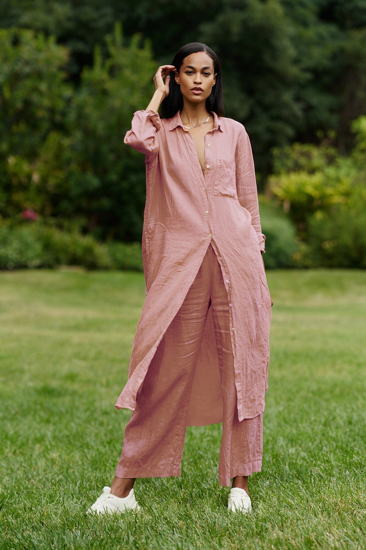 JORA LINEN BUTTON-UP DRESS - Velvet Staging 2.0-26916198416580