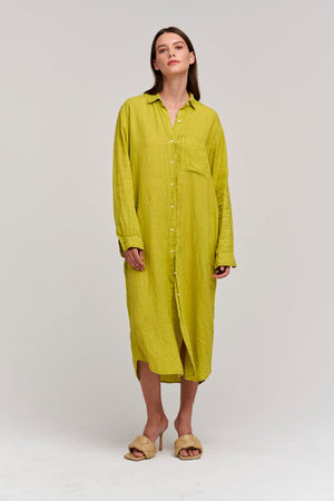 JORA LINEN BUTTON-UP DRESS - Velvet Staging 2.0