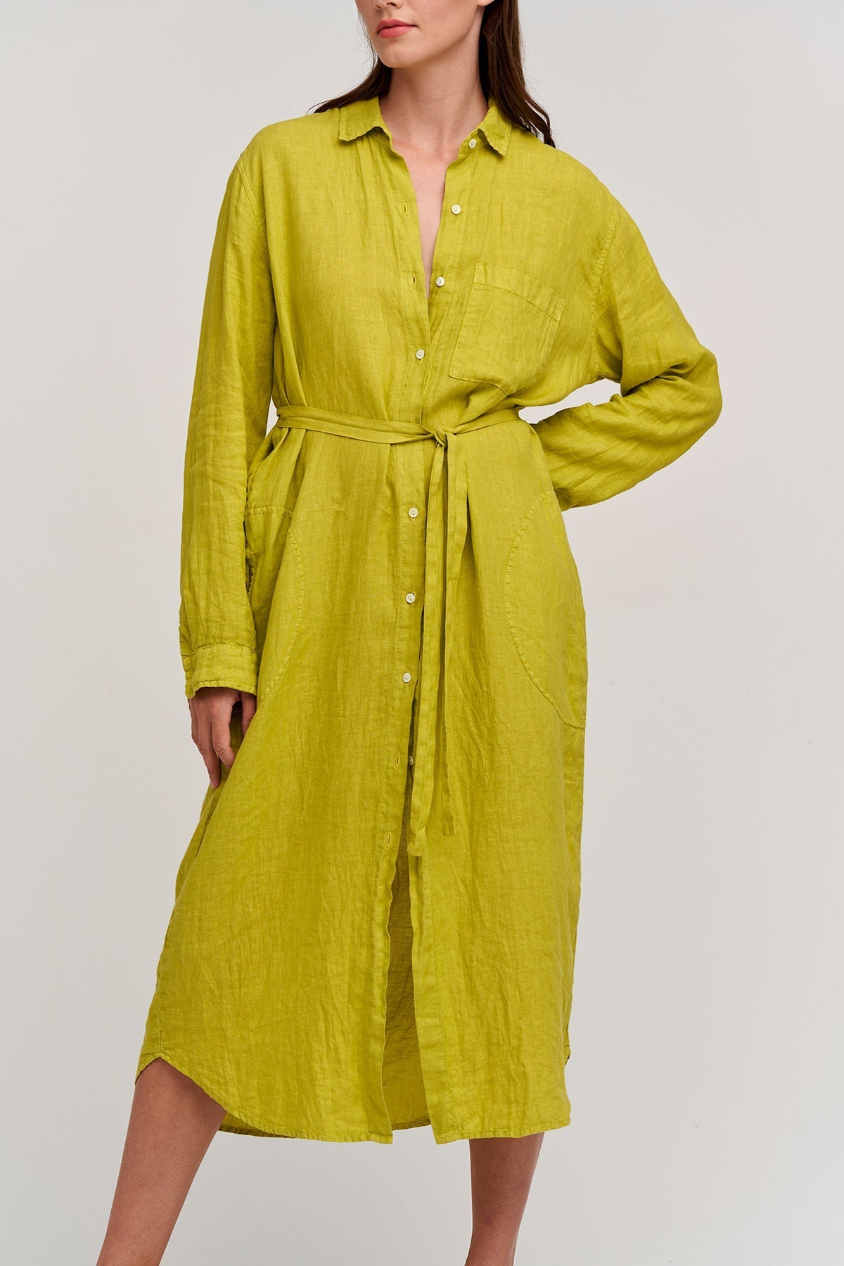 JORA LINEN BUTTON-UP DRESS - Velvet Staging 2.0-26916198154436