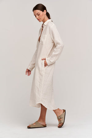 JORA LINEN BUTTON-UP DRESS - Velvet Staging 2.0