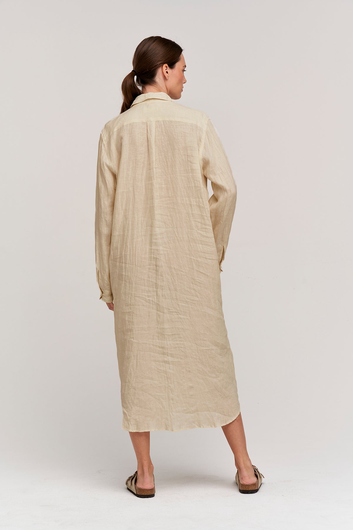 JORA LINEN BUTTON-UP DRESS - Velvet Staging 2.0