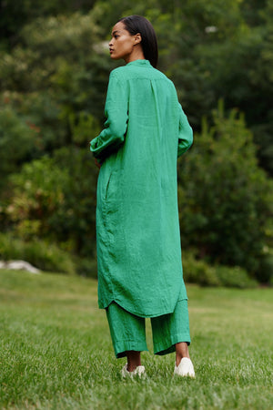 JORA LINEN BUTTON-UP DRESS - Velvet Staging 2.0