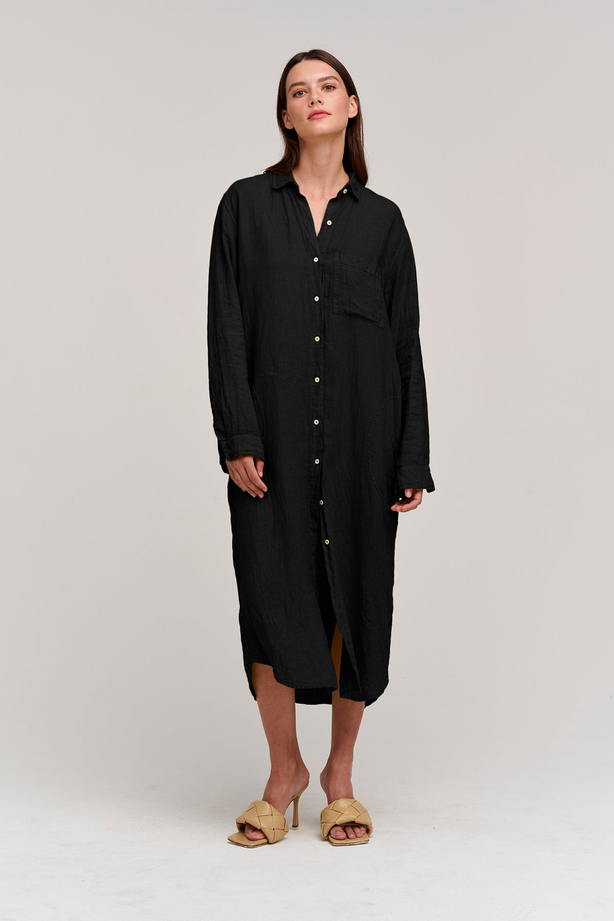 JORA LINEN BUTTON-UP DRESS - Velvet Staging 2.0-26916198711492