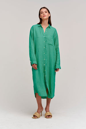 JORA LINEN BUTTON-UP DRESS - Velvet Staging 2.0