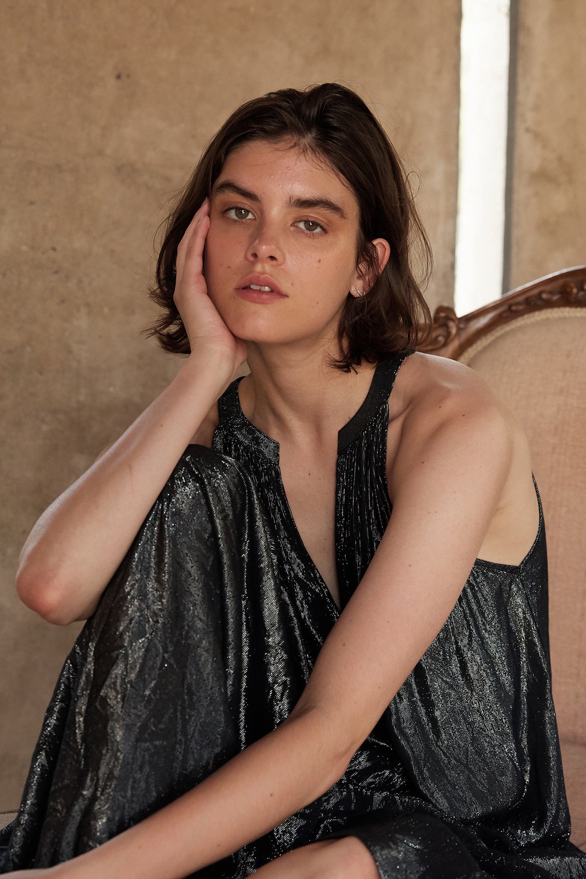 JORJA LAMÉ TIERED HALTER DRESS - Velvet Staging 2.0