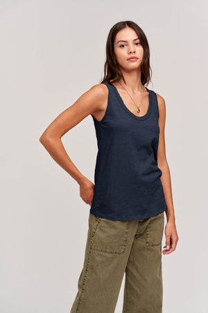 JOY ORIGINAL SLUB SCOOP NECK TANK Velvet by Graham & Spencer